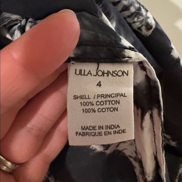 ULLA JOHNSON Akshara Hand Dyed Diamond Shibori Midi Dress - Picture 6 of 10